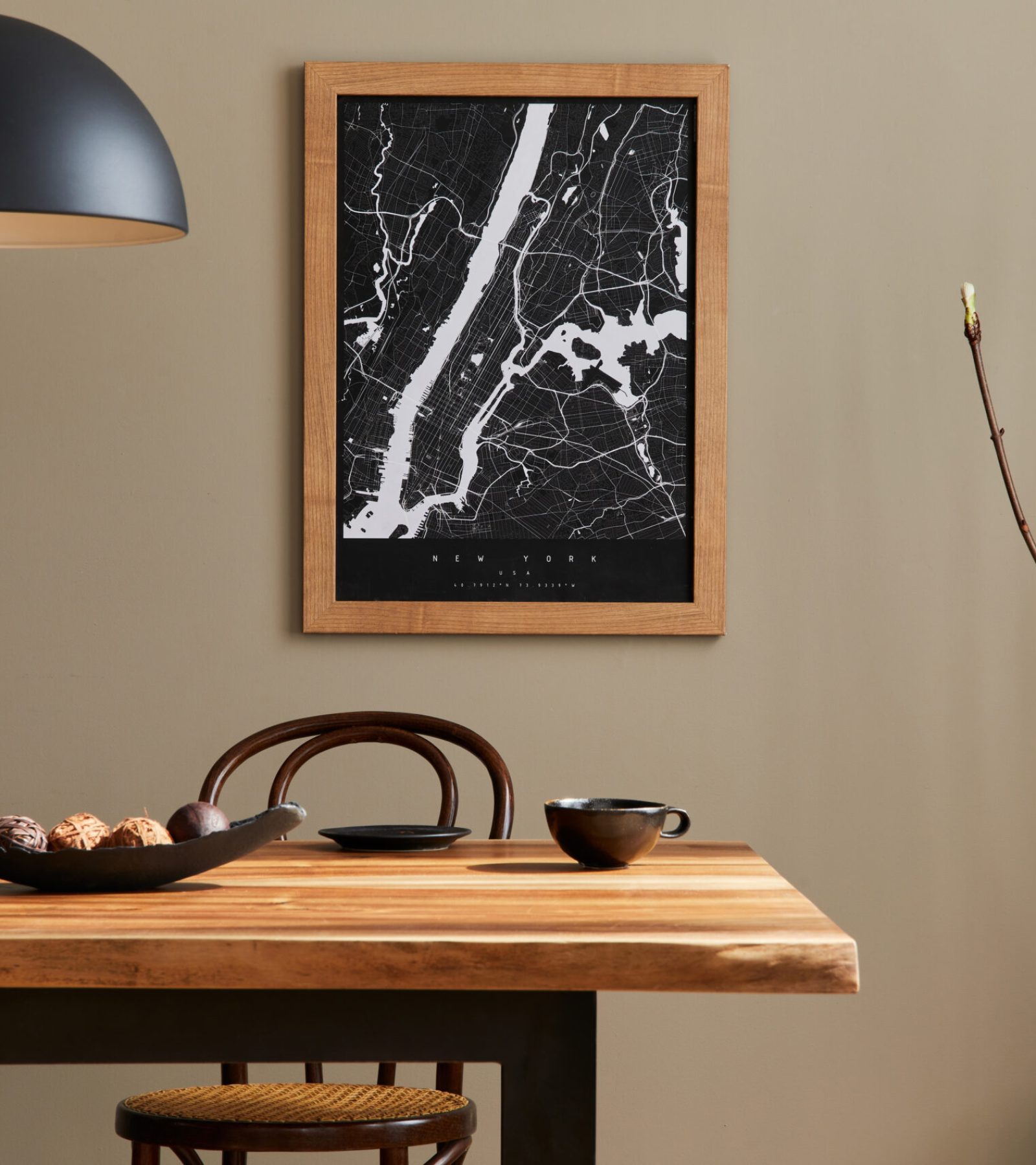 Stylish,Dining,Room,Interior,With,Mock,Up,Poster,Map,,Wooden